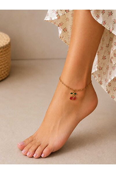 Histakı Women's Cherry Tip Anti-Tarnish Chain Anklet
