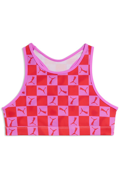 Puma Swimsuit Swim Girls Printed Cat Bikini Set 1, Pink, Kids