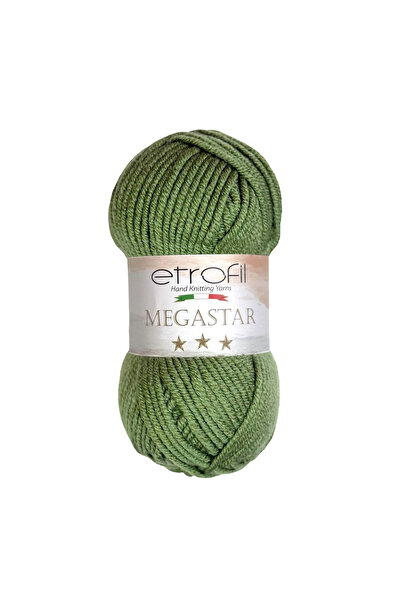 Etrofil Fir de tricotat MegaStar Verde Iarbă 75% Acril 25% Lână 100g 110m (74...
