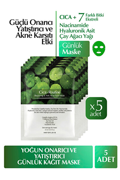 Heraflora Cica Routine Onarıcı, Yatıştırıcı, Kızarıklık ve Akne Karşıtı Günlü...