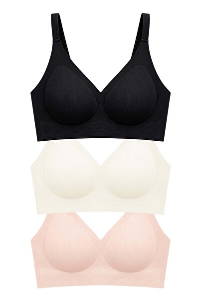 Cottonhill Seamless Bra - Velora |   Laser Cut Wire-Free Rib Textured Seamles...