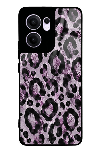 Spoyi Oppo Reno 13F Soft Lilac Leopar Tasarımlı Glossy Telefon Kılıfı