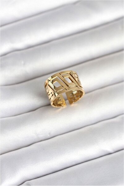 Generic Brand 316L Steel Gold Color Geometric Model Women's Ring