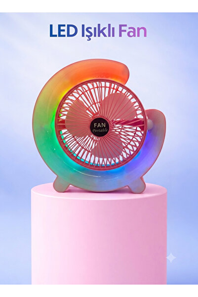 Limmy Led Işıklı Ev Ofis Soğutucu Pervane Fan Taşınabilir Şarjlı Masaüstü Fan...