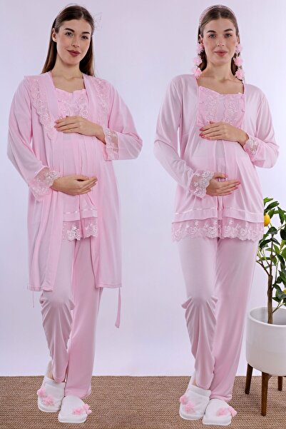 ByLohusa Comfortable Cut Maternity Pajama Set with Nursing Features Effortt -...