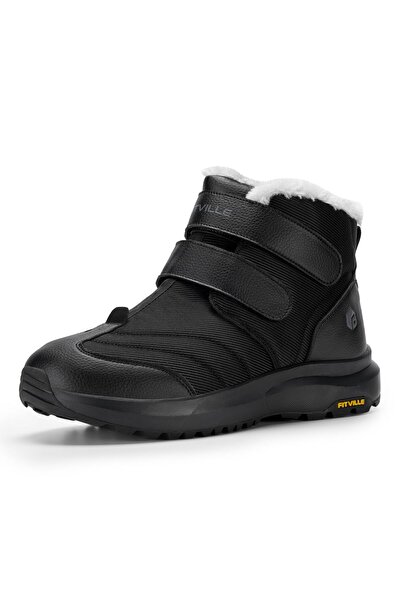 FitVille Ghete De Iarna, Extra Wide, Impermeabile, Inchidere Cu Scai, Talpa A...
