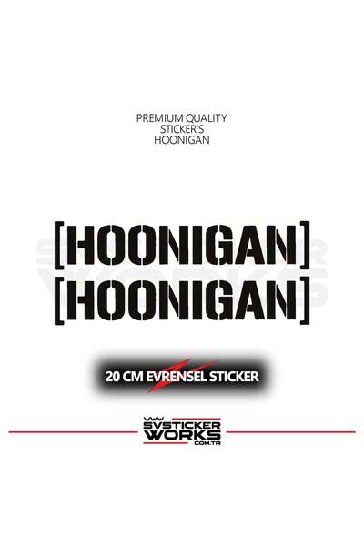 ARONA Hoonigan Sticker Universal Compatible with All Surfaces 20 cm 2 Pieces