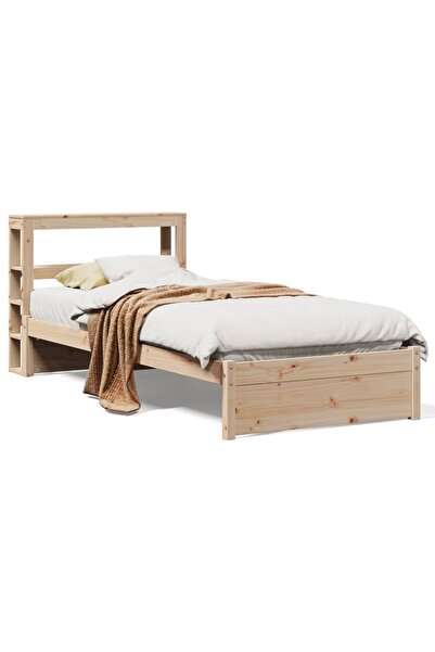 vidaxl Cadru de pat cu tăblie, 75x190 cm, lemn masiv de pin