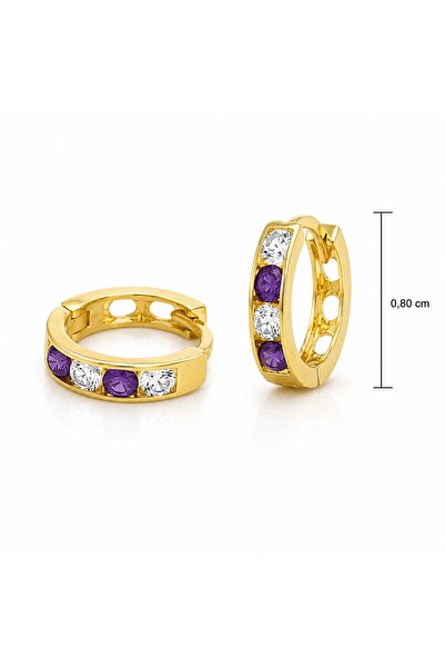 Aur 585 Cercei pentru nou-născuți din aur galben 14K, cu pietre colorate, 0,8...