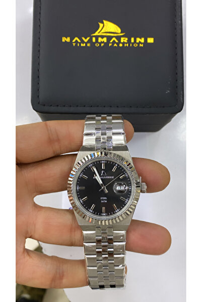Navimarine Case+Strap Full Steel Calendar 5 Atm Water Resistance Unisex Wrist...