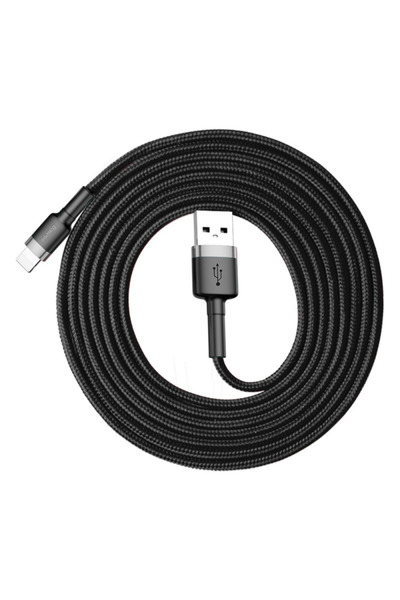 Baseus Cablu USB Cafule Lightning 2m 1.5A 18W Gri/Negru