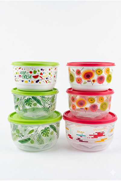 Mira Home Set de recipiente rotunde din plastic pentru depozitarea alimentelo...