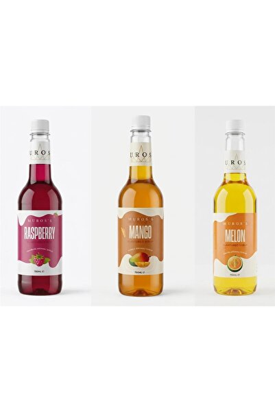 muross Muros Kokteyl 3'Lü Kahve Şurubu Frambuaz 750 Ml + Mango 750 Ml + Kavun...