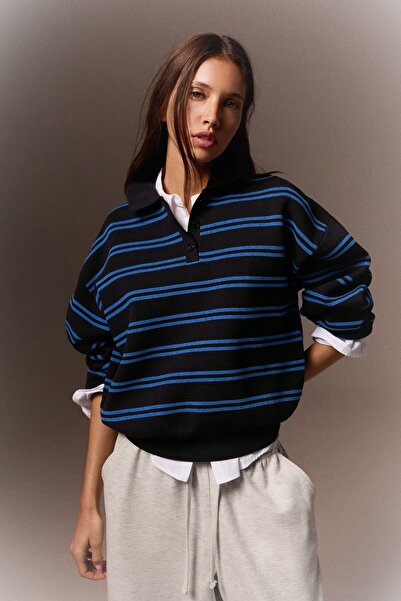 Bershka Oversize polo yaka kazak
