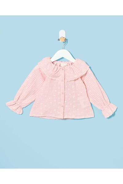REDTAG Infant Girls Pink Embroidered Blouse