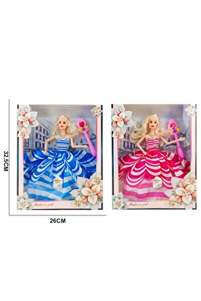 iTajir Fashionable Barbi Doll Toy with Fluffy Striped Evening Dress and Magic...