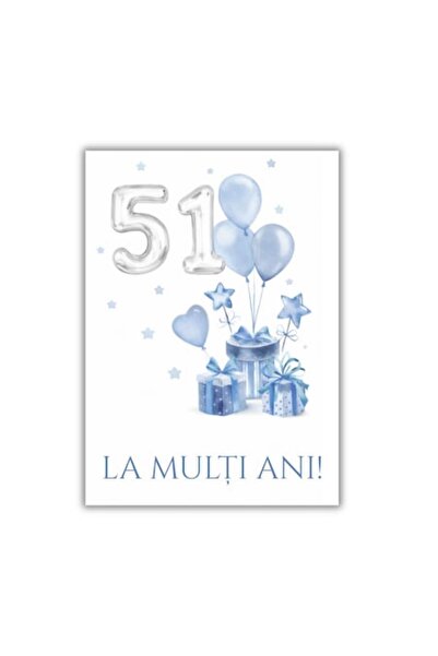 OEM Felicitare 13x18 cm cu plic, aniversare/la mulți ani 51 ani - pentru el