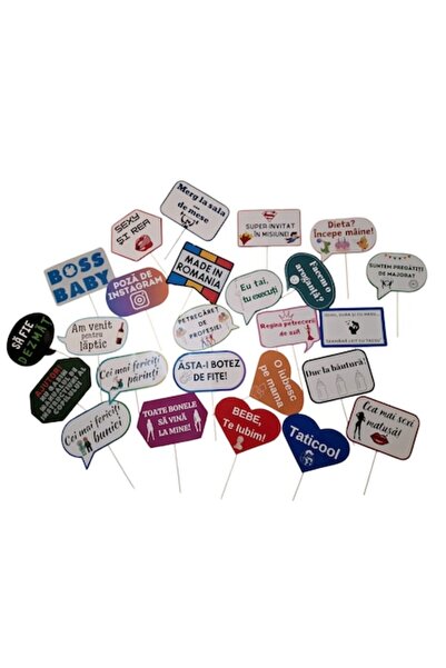 OEM Set propsuri botez, carton lucios, multicolor, 15x25, 25 bucăți