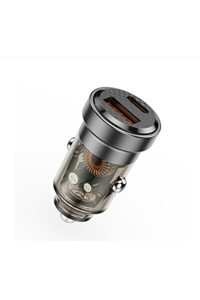 lemontti Incarcator auto Fast Charge Dual Port PD Type-C + USB QC, 45W, Trans...