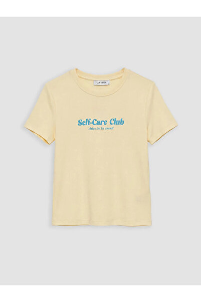 LC Waikiki Yellow Crew Neck Printed Women's T-Shirt
