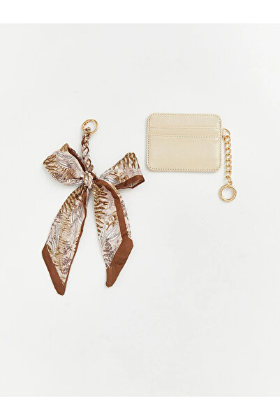 LC Waikiki Leather Look Women's Card Holder with Beige Accessories
