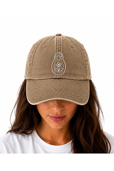 WeavedCo Nostalgic Matryoshka Vintage Washed Hat (Not Printed, Embroidered)