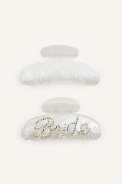 DeFacto Women's 2-Piece Look White Hair Clips H7706Axns