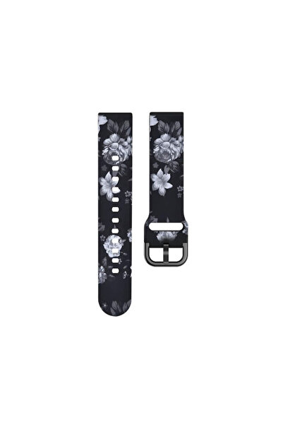 OEM Λουράκι Σιλικόνης Huawei Watch GT 4 41mm Γκρι Λουλούδια