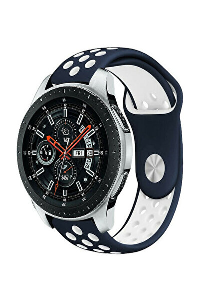 OEM Λουράκι Σιλικόνης με Πείρο Μπλε/Λευκό (Galaxy Watch (46mm) / Gear S3) 841...