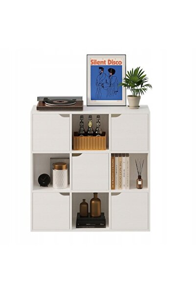 Muvu Raft, dulap, comodă cu 9 sertare, pătrat, alb, modern, în stil loft