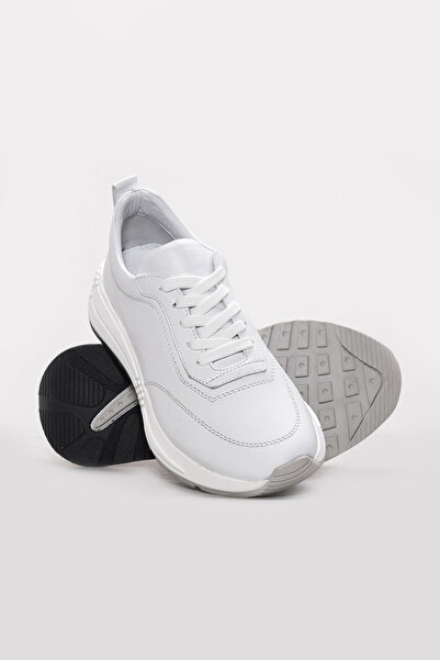 Ayakkabıhane Inside and Outside Genuine Leather White Women's Sports Sneaker ...