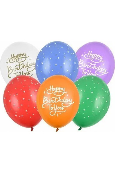 Partydeco Baloane din latex pentru ziua de naștere, colorate, decorative, 6 b...