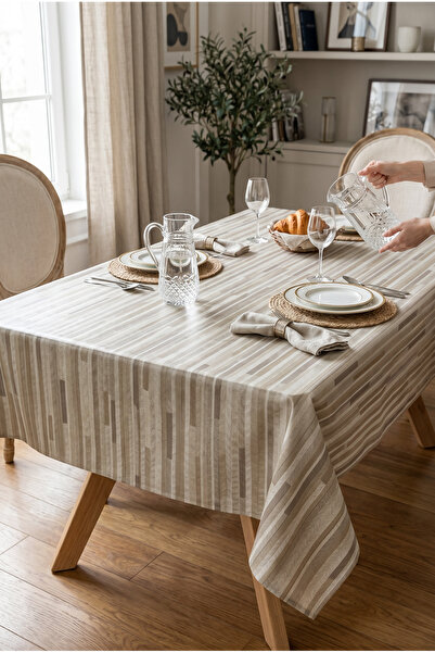 Pimula home Pvc elyaf tabanlı Silinebilir Muşamba Masa Örtüsü_Geometrik_1235