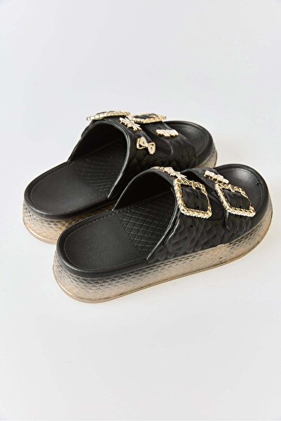 Raneel Kazançlı Alışveriş Women's premium high platform slippers - black