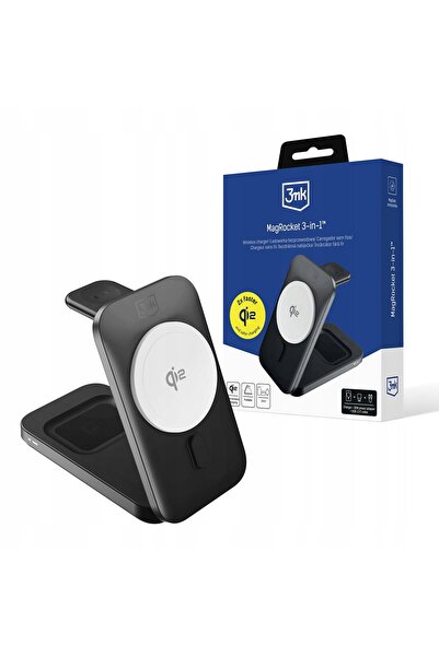 3MK Încărcător cu inducție MagRocket 3 în 1 15W Qi2 MPP MagSafe pentru Apple