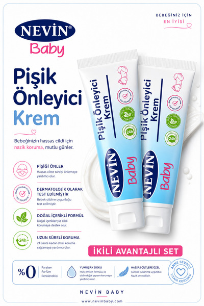 nevin Baby Rash Prevention Cream Double Set – Sensitive Protection with Natur...