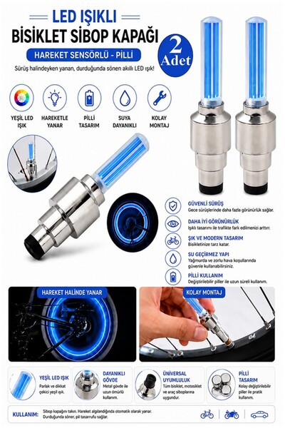 Artmaster Mavi Işıklı Sibop Kapağı 2 li 1 Paket Fotosel Haraket Sensörlü Led ...
