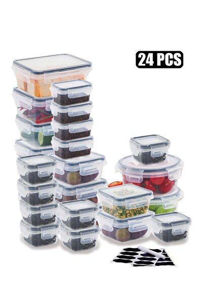 JoyousSto 24-Pack Food Storage Container Set Kitchen Organizers Meal Prep Con...