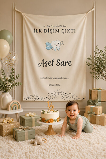 Personalized First Tooth Output Celebration Party Wall Covering Tapestry First Quality Thick Fabric