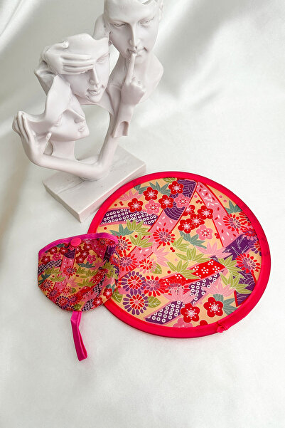 Japanese Sakura Pattern Foldable Bag Fan (21*21)