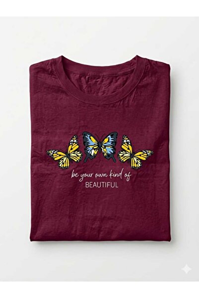 KOZİA OUTDOORS Women's Be Your Own Kind of Beautiful Printed Crew Neck Oversi...