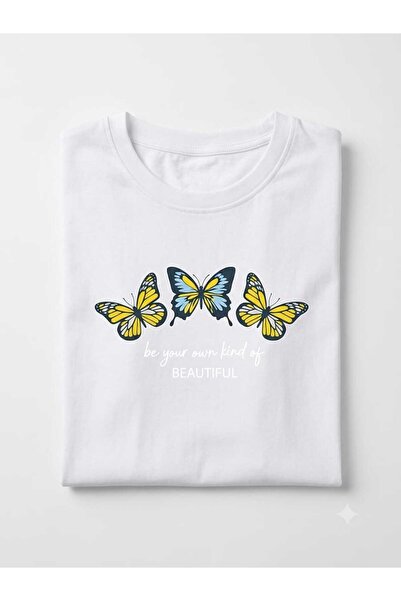 KOZİA OUTDOORS Women's Be Your Own Kind of Beautiful Printed Crew Neck Oversi...