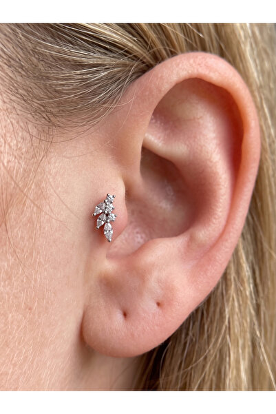 GKCBijoux 316L Kararmaz Çelik Tragus Helix Kulak Piercing Küpesi