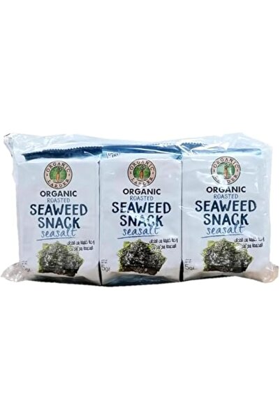 Organic Larder Organic Roasted Seaweed Snack Seasalt, Gluten Free 5g, Pack of 6