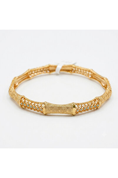 Generic Gold Tone Bamboo Style Bangle Bracelet Textured Filigree Bracelet wit...