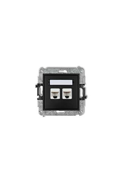 KARLIK Computer MINI cu soclu dublu 2xRJ45 cat. 6 8 pini negru mat 12MGK-4