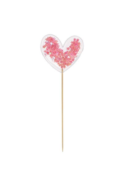 Arpex Ornament pentru vârf, în formă de inimă, cu confetti, 20cm (WA4277)