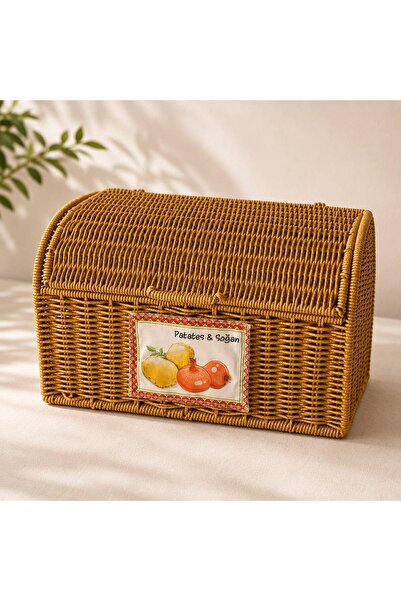 Coşev Rattan 2 Bölmeli Patates ve Soğan Sepeti