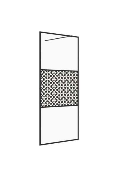 vidaxl Paravan de duș walk-in, negru, 100 x 195 cm, sticlă ESG transparentă