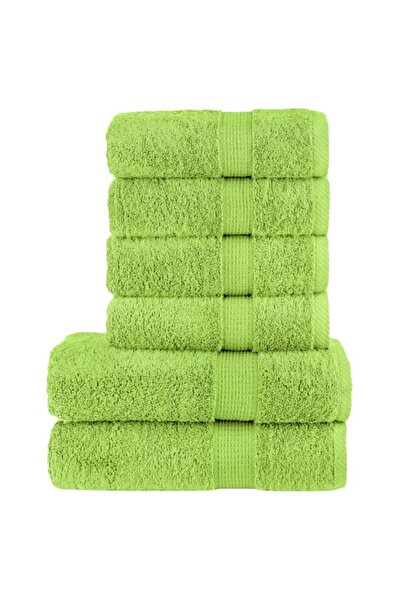 vidaxl Set de prosoape SOLUND Premium, 6 piese, verde măr, 600 gsm